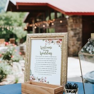 Gold Foil Wedding Sign & Gold Wood Frame